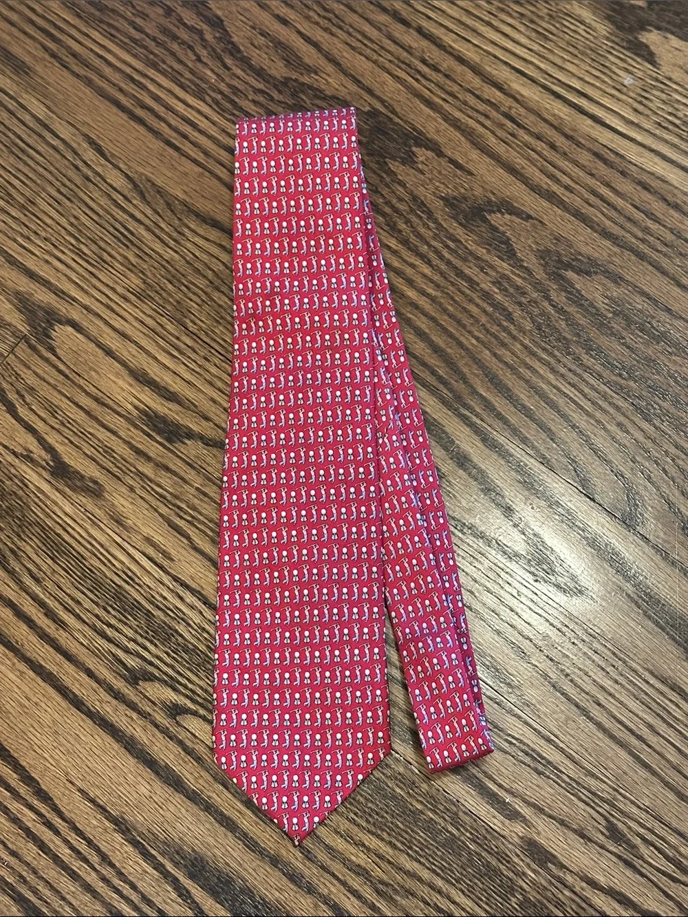 Vineyard Vines Red Golf Patterned Silk Tie - Classic Dress Accessory